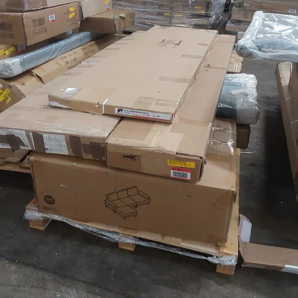 PALLET CONTAINING A LARGE ASSORTMENT OF FURNITURE PARTS ECT