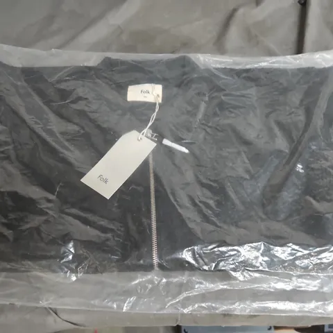 FOLK BLACK ZIP-FRONT JACKET β WOOL TWILL SIZE XXL