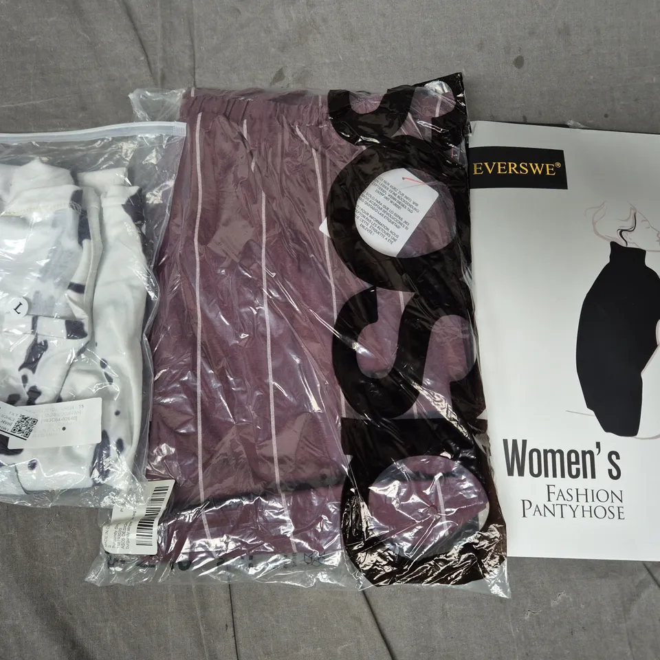 BOX OF APPROXIMATELY 25 ASSORTED CLOTHING AND FASHION PRODUCTS IN VARIOUS STYLES AND SIZES - COLLECTION ONLY