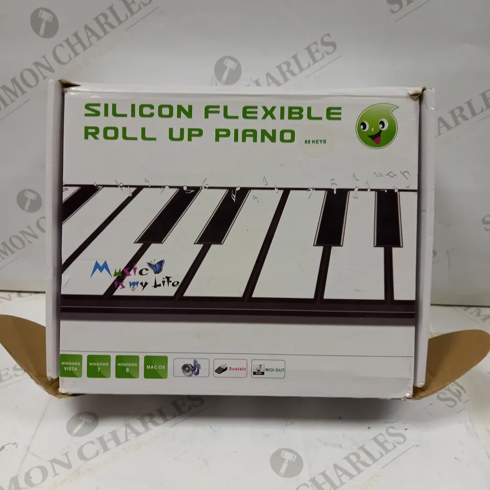 2 ASSORTED PRODUCTS TO INCLUDE; WINNING DIGITAL DRUM STICKS AND SILICON FLEXIBLE ROLL UP PIANO