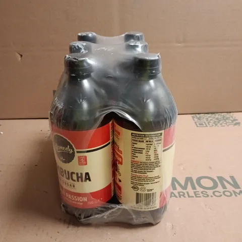 LOT OF 6 BOTTLES OF REMEDY KOMBUCHA MANGO PASSION – NO SUGAR 700ML PER BOTTLE