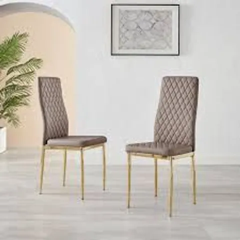 BOXED SET OF 4 CAPPUCCINO BEIGE MILAN DINING CHAIRS