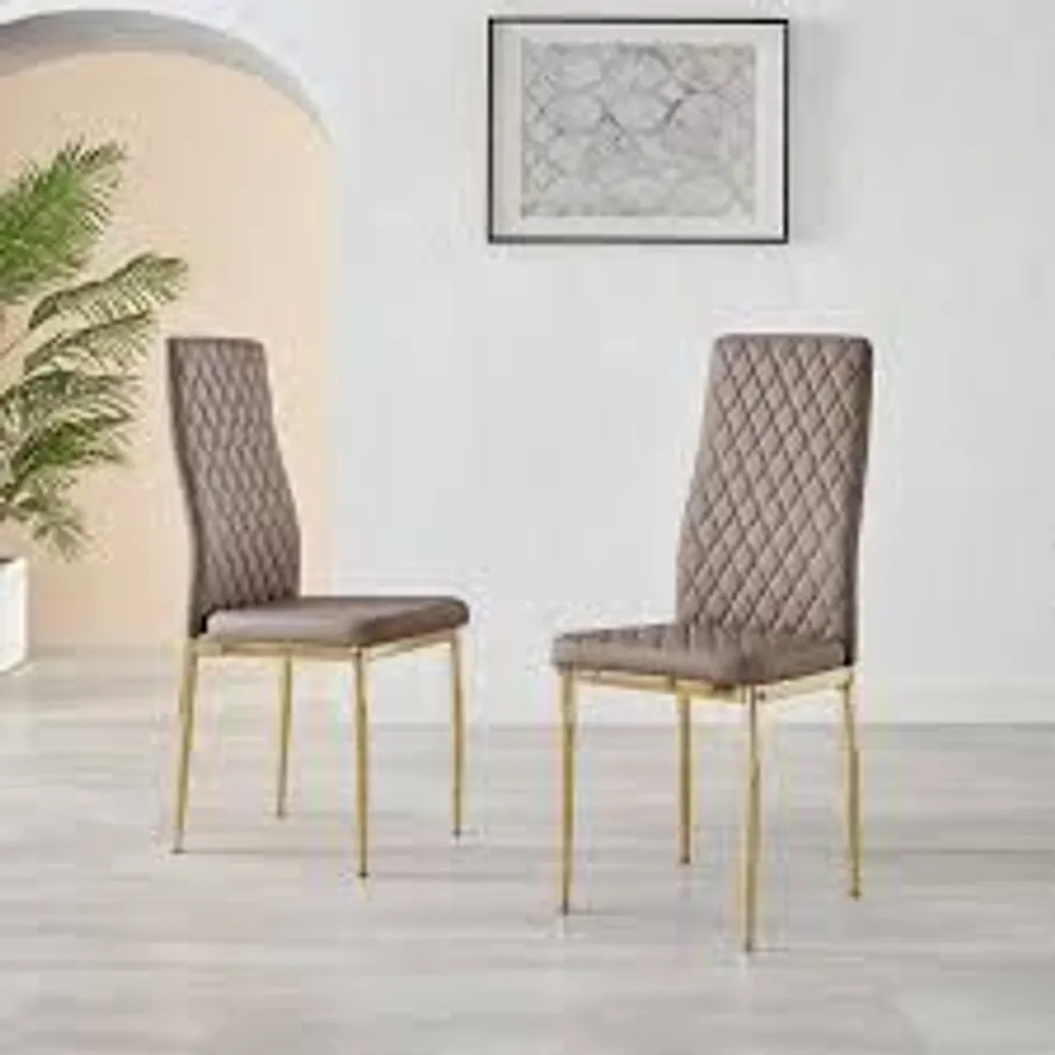 BOXED SET OF 4 CAPPUCCINO BEIGE MILAN DINING CHAIRS 