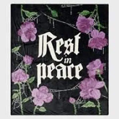 LOT OF 12 BRAND NEW BAGGED KILLSTAR GRAVE BLOOM FLEECE BLANKET IN BLACK/PINK