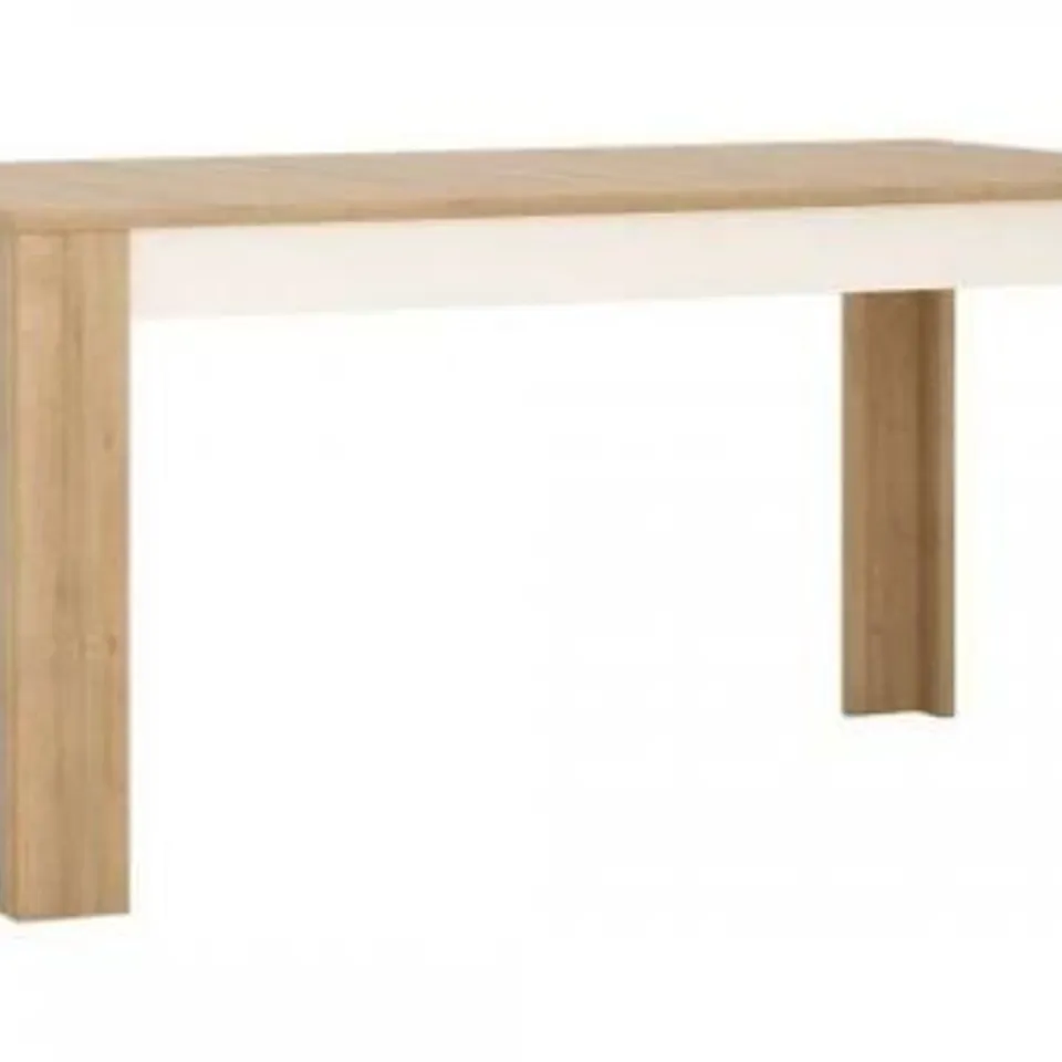 BOXED EXTENDABLE TABLE, 160-200CM, RECTANGULAR, LIGHT WOOD DECOR, WHITE GLOSS (2 BOXES)