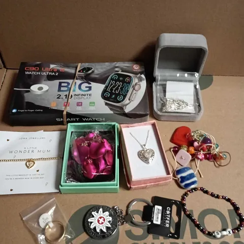 APPROXIMATELY 25 ASSORTED JEWELLERY PRODUCTS TO INCLUDE EARRINGS, NECKLACES, BRACELETS ETC 