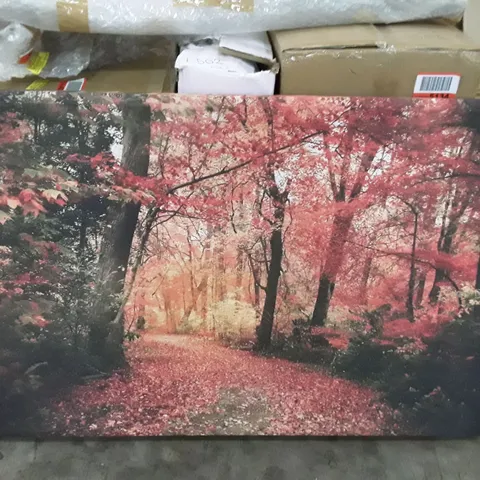 RED TREE WALK FOREST - WRAPPED CANVAS