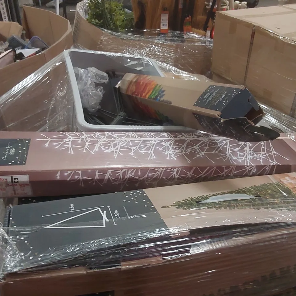 PALLET CONTAINING A VERY LARGE QUANTITY OF ASSORTED CHRISTMAS DECORATIONS ECT