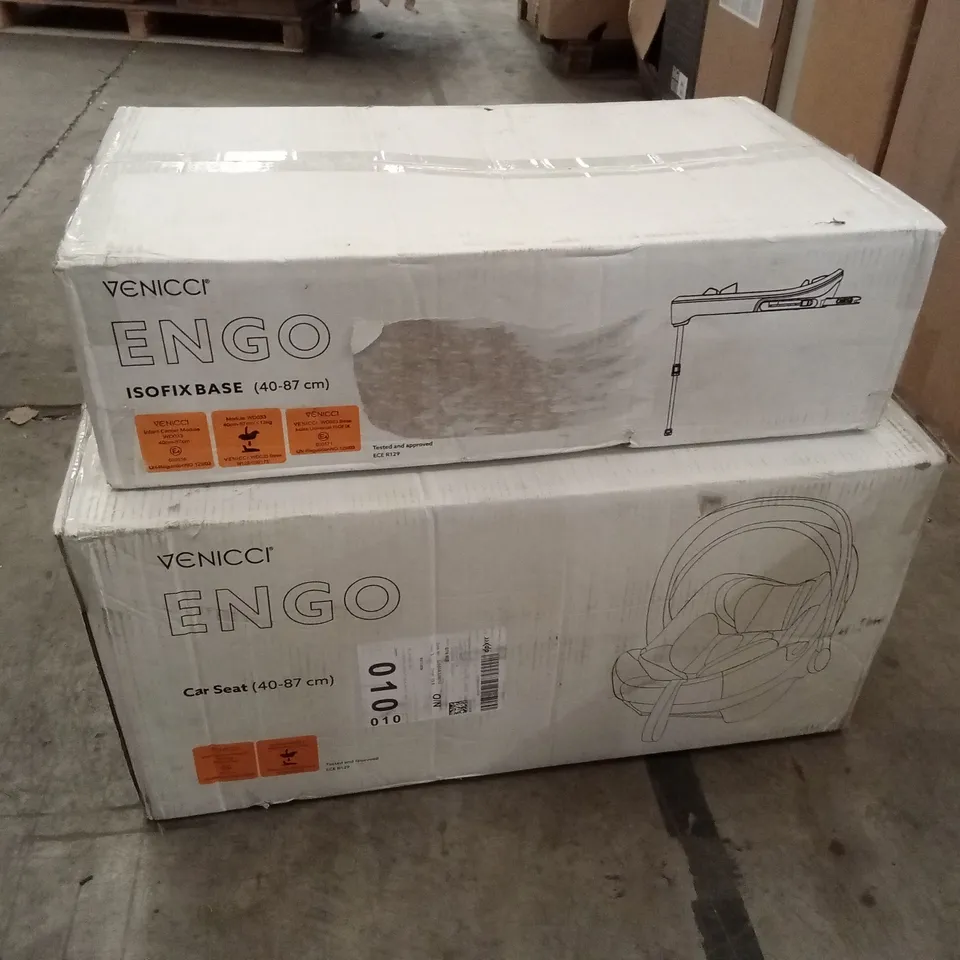 BOXED VENICCI ENGO ISOFIX BASE & CAR SEAT (2 BOXES)