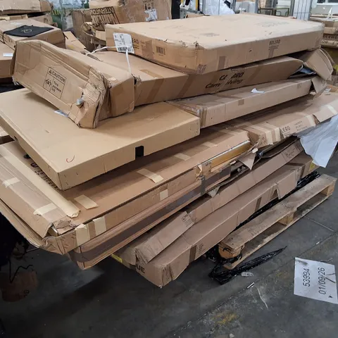 PALLET CONTAINING ASSORTED NISBITS PRODUCTS & PARTS INCLUDING DINING TABLE & SHELVING RACK