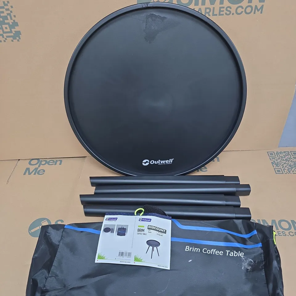 OUTWELL BRIM COFFEE TABLE – ROUND OUTDOOR TABLE WITH CARRY BAG