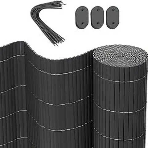 BOXED WOLTU PVC FENCE SCREEN 500X160CM, PRIVACY NETTING PROTECTIVE SCREEN - GREY (1 BOX)