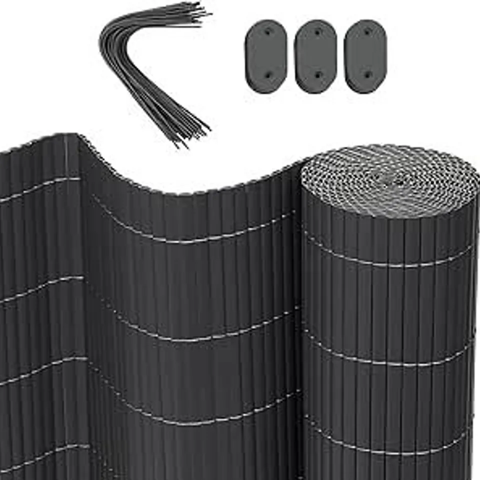BOXED WOLTU PVC FENCE SCREEN 500X160CM, PRIVACY NETTING PROTECTIVE SCREEN - GREY (1 BOX)