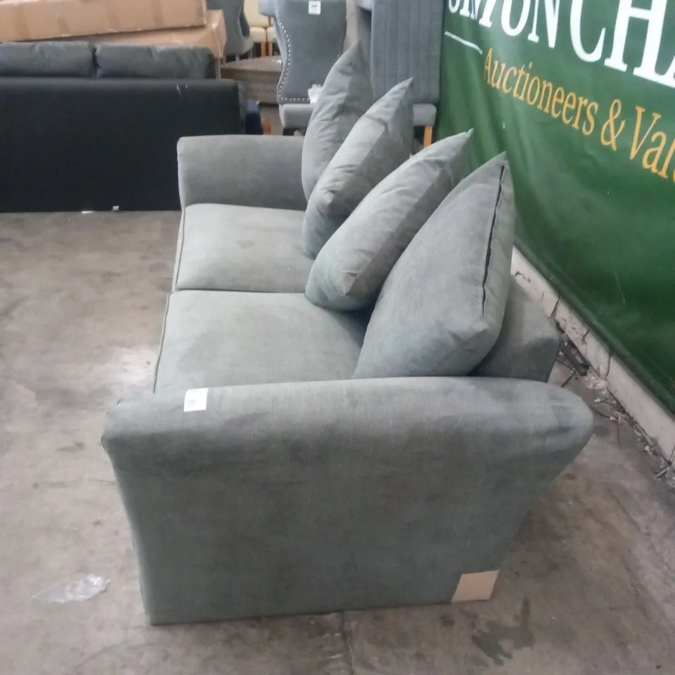 DESIGNER DURY GREY FABRIC THREE SEATER SOFA