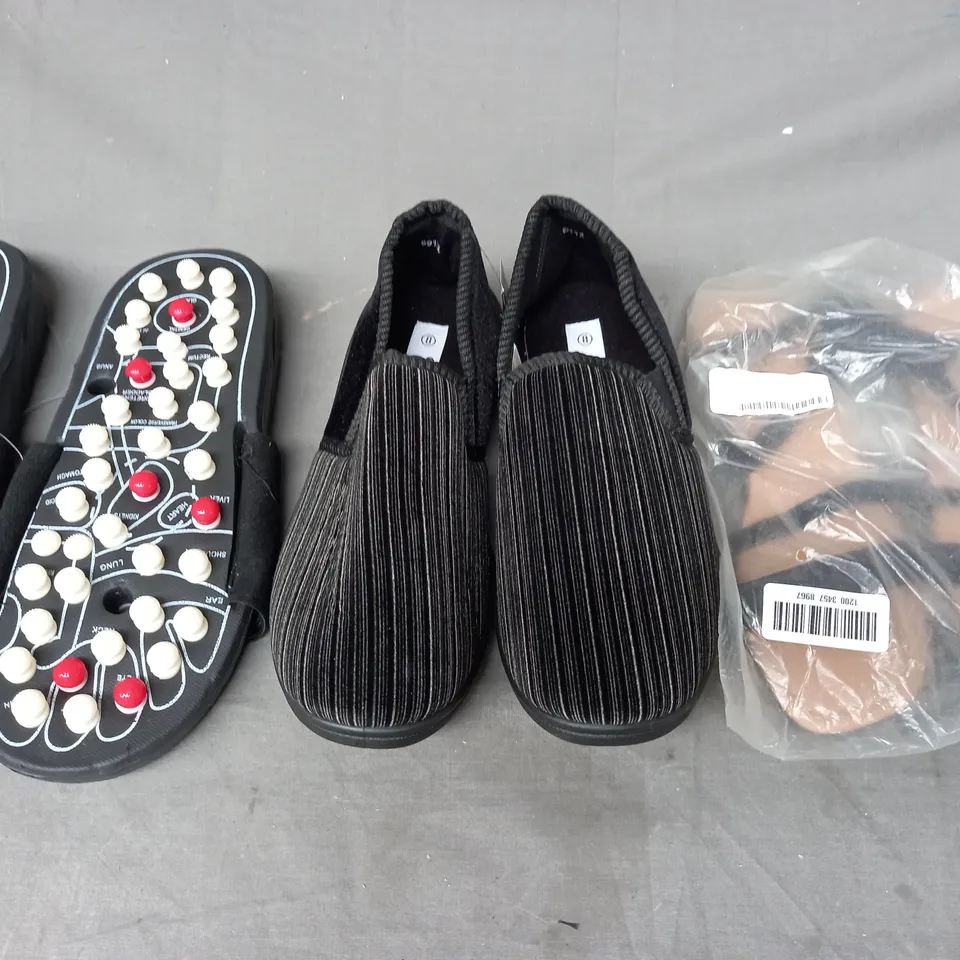 BOX OF APPROXIMATELY 15 ASSORTED PAIRS OF SHOES AND FOOTWEAR ITEMS IN VARIOUS COLOURS, STYLES, AND SIZES - COLLECTION ONLY