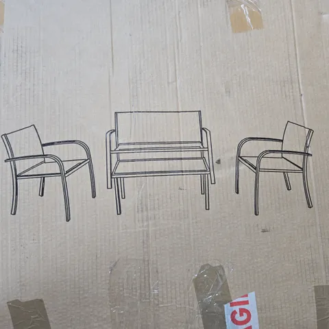 BOXED SYDNEY OUTDOOR GARDEN SOFA SET (1 BOX) - COLLECTION ONLY