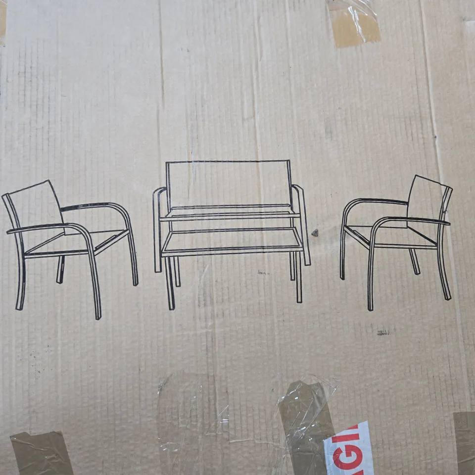 BOXED SYDNEY OUTDOOR GARDEN SOFA SET (1 BOX) - COLLECTION ONLY