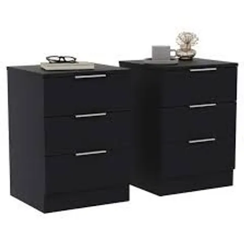 BOXED LASSIC TREGA 3 DRAWER BEDSIDE CHEST SET OF 2 (1 BOX)