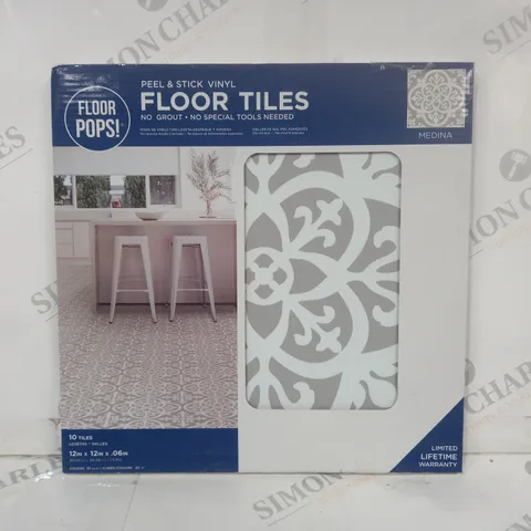 BOXED FLOOR POPS PEEL & STICK VINYL FLOOR TILES IN MEDINA STYLE