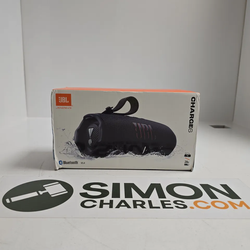 JBL CHARGE 6 PORTABLE BLUETOOTH SPEAKER – BLACK – BOXED