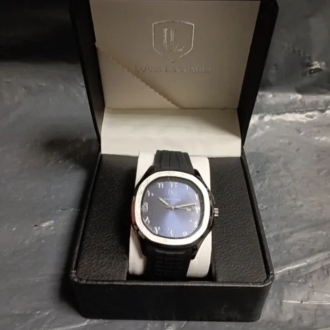 LOUIS LACOMBE RUBBER STRAP BLUE DIAL WATCH 