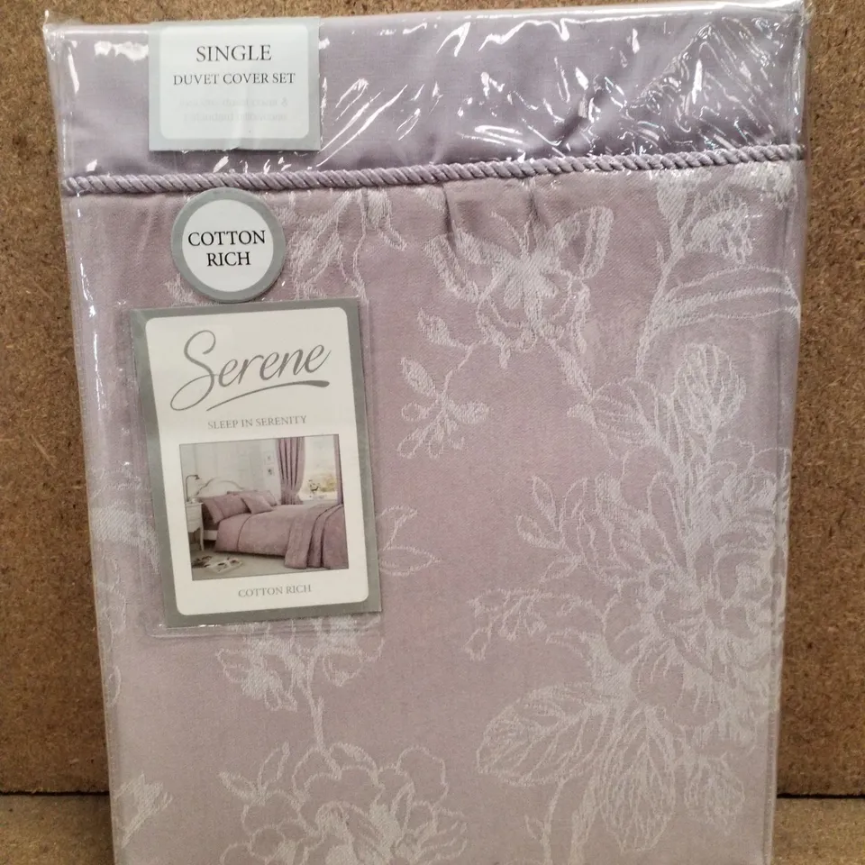 BRAND NEW SERENE JASMINE SINGLE 135×200CM QUILT DUVET COVER SET - LAVENDER 