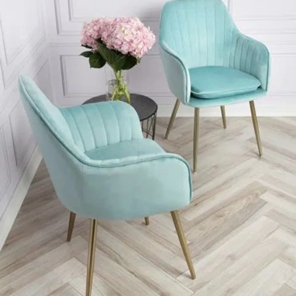 BOXED PUGLIESE UPHOLSTERED ARMCHAIR SET OF 2