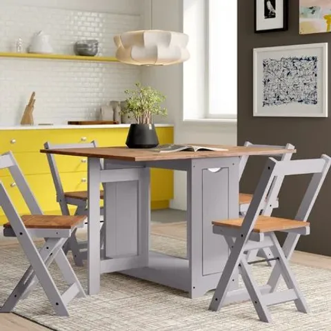 BOXED PALMATEER SLATE GREY FOLDING DINING SET (2 BOX)