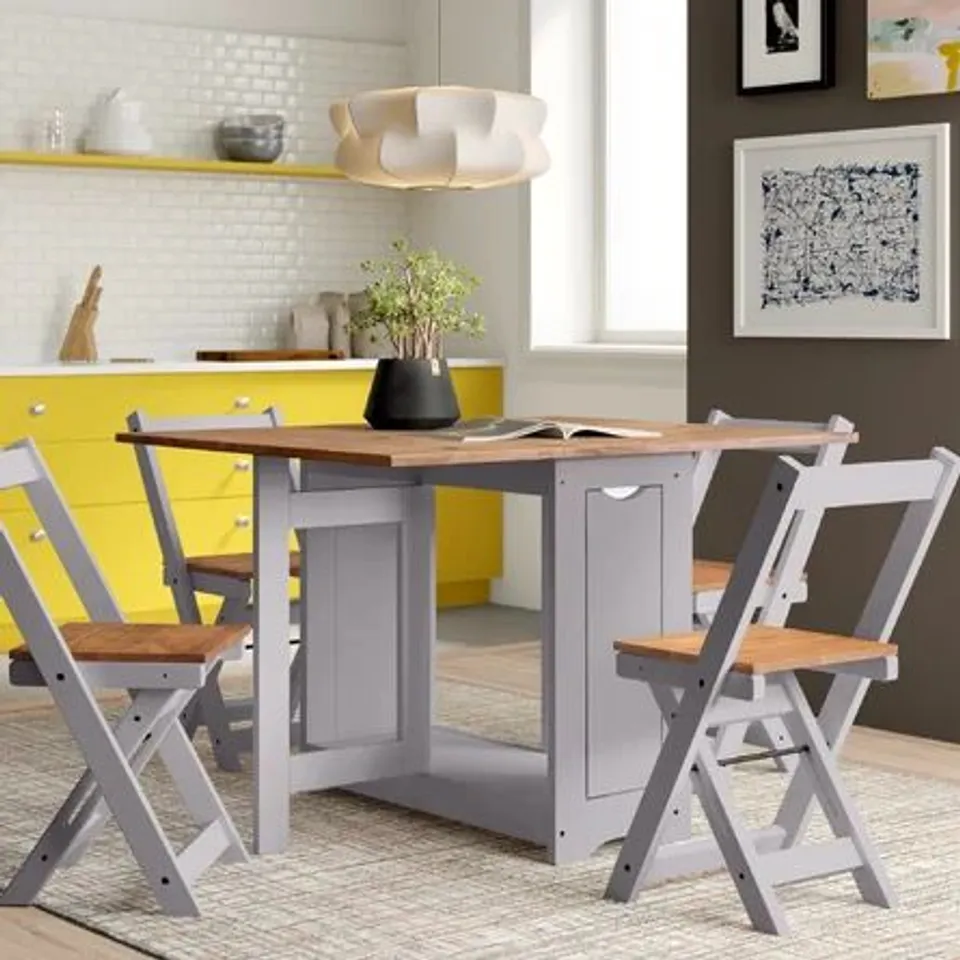 BOXED PALMATEER SLATE GREY FOLDING DINING SET (2 BOX)