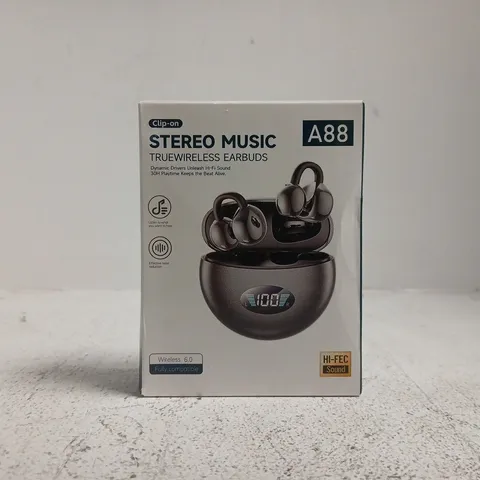 A88 STEREO MUSIC TRUE WIRELESS EARBUDS – BOXED (MODEL A88)
