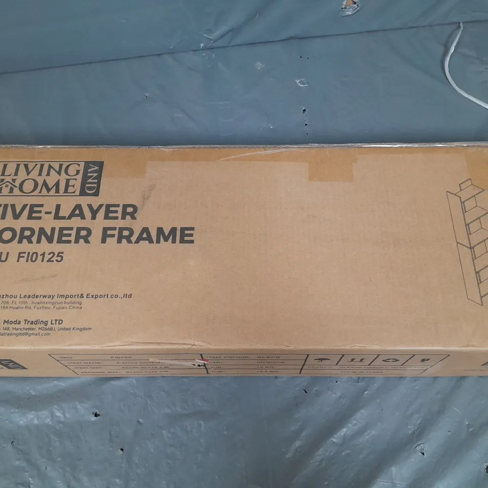 LIVING AND HOME BOXED FIVE-LAYER CORNER FRAME IN BLACK - COLLECTION ONLY 