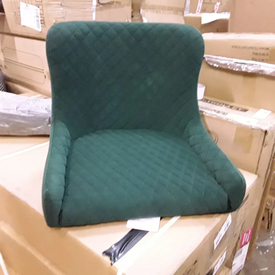 BOXED SET OF 2 UPHOLSTERED FABRIC DINING CHAIRS- GREEN (1 BOX)