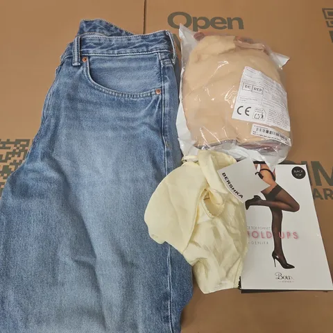 APPROXIMATELY 30 ASSORTED CLOTHING ITEMS IN VARIOUS SIZES, STYLES & COLOURS TO INCLUDE BRANDS SUCH AS BOUX AVENUE, H&M, BERSHKA, ETC - COLLECTION ONLY