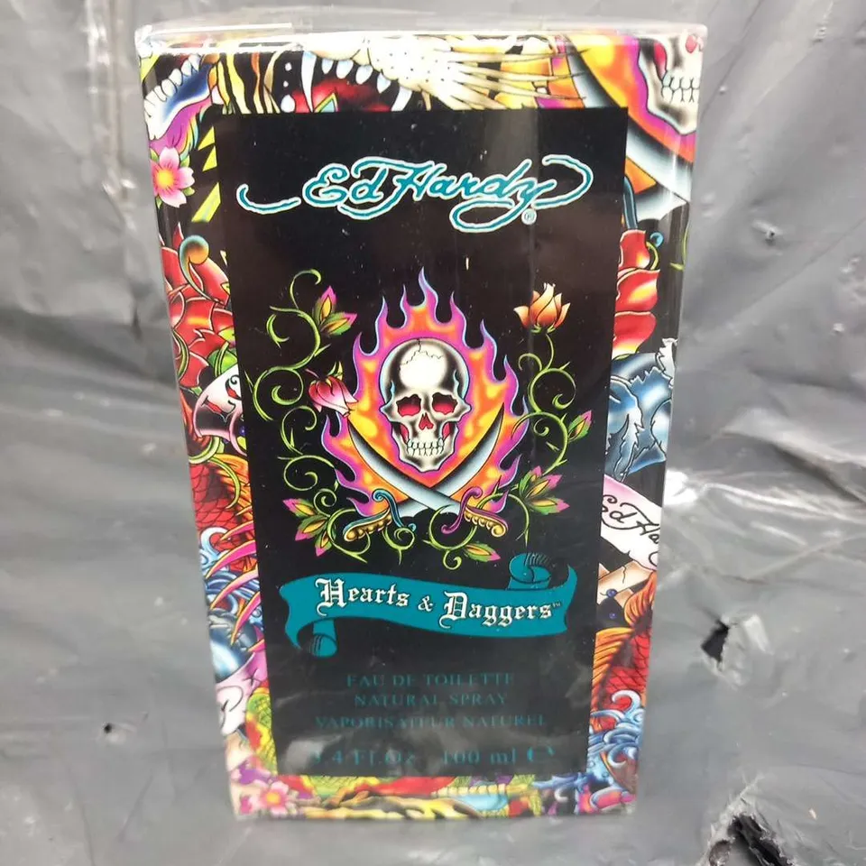 BOXED AND SEALED ED HARDY HEARTS AND DAGGERS EAU DE TOILETTE 100ML