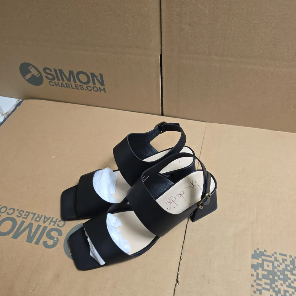 BEN DI LISI BLACK STRAPPY SANDALS, UK 6 – OPEN TOE, BLOCK HEEL
