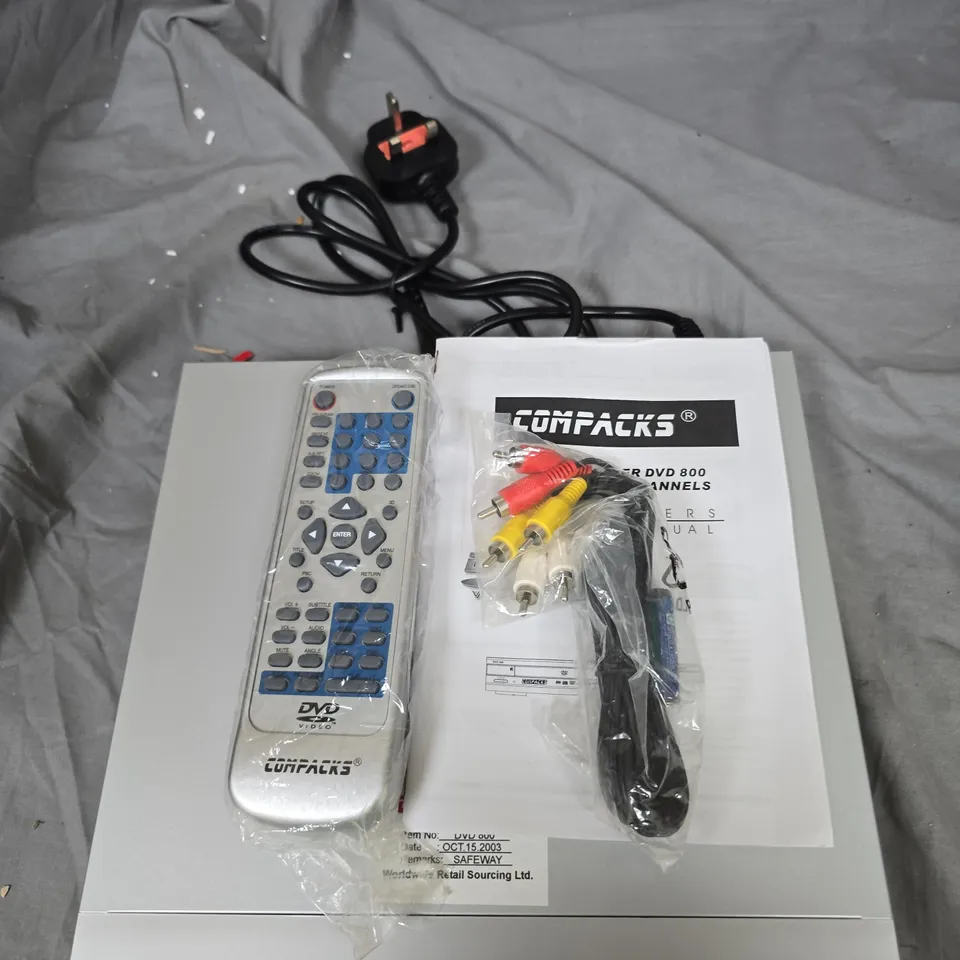 COMPACKS DVD 800 DVD PLAYER – REMOTE & AV CABLES INCLUDED