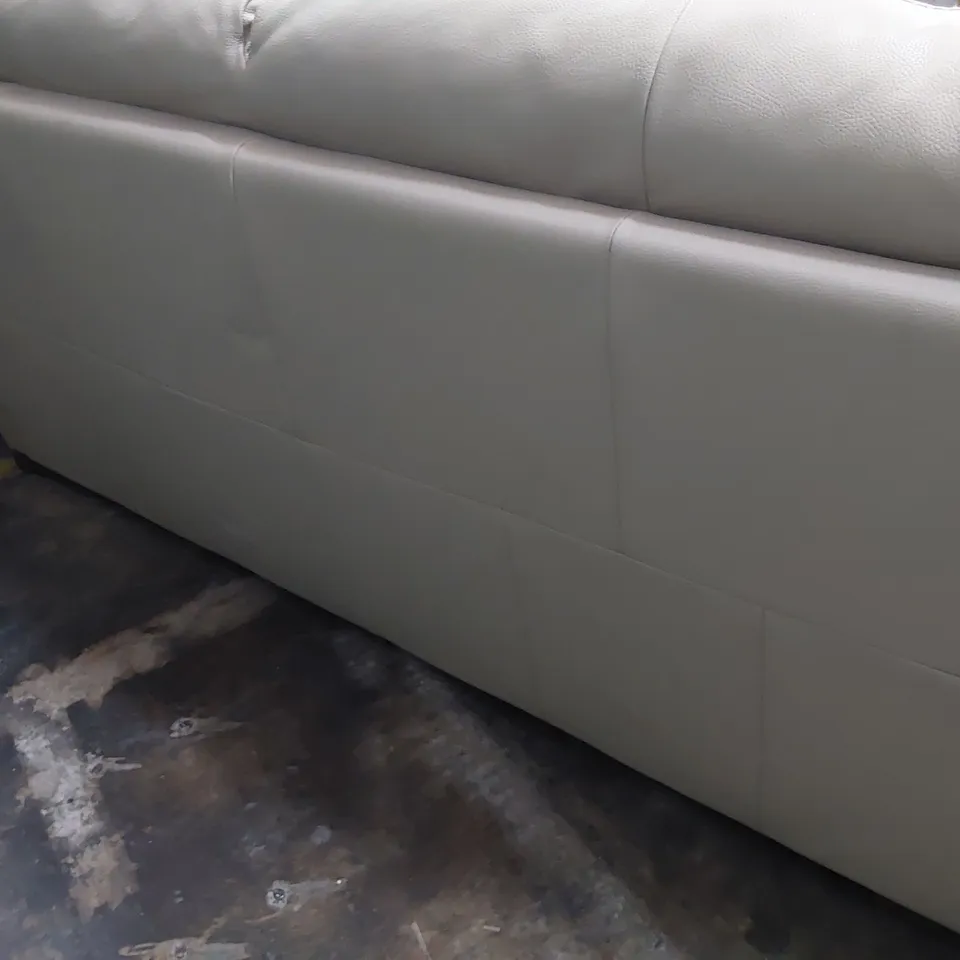 QUALITY DESIGNER THREE SEATER SOFA CREAM LEATHER 
