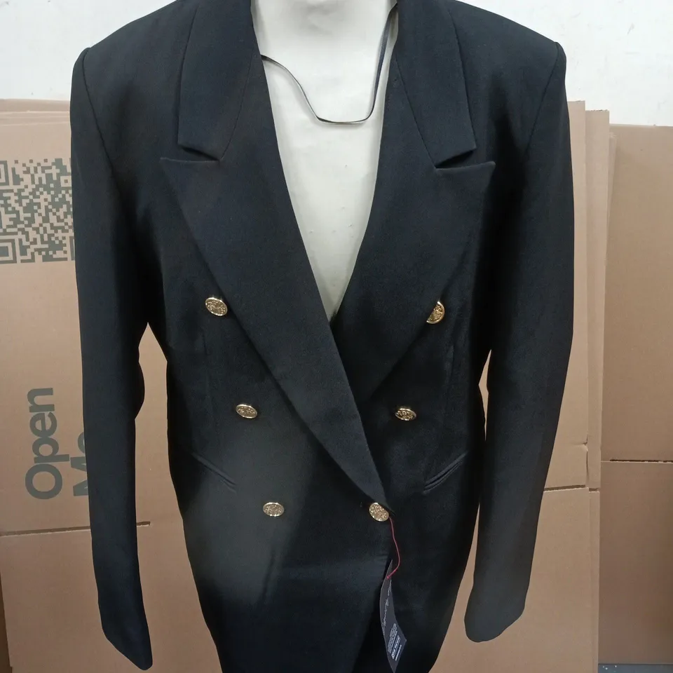 WOMENS BLACK DOUBLE-BREASTED BLAZER- UK SIZE 12