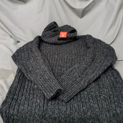 SUPERDRY ROLLNECK CABLE JUMPER DRESS – BLACK TWIST, UK 10 (EU 38) – WITH TAGS