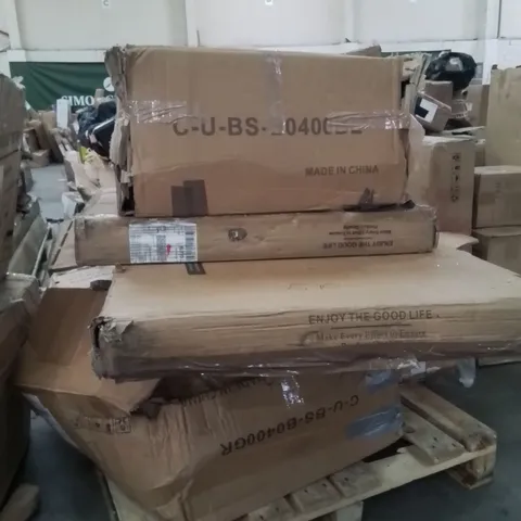 PALLET CONTAINING VARIOUS ASSORTED INCOMPLETE FURNITURE PARTS AND OTHER HOUSEHOLD ITEMS 