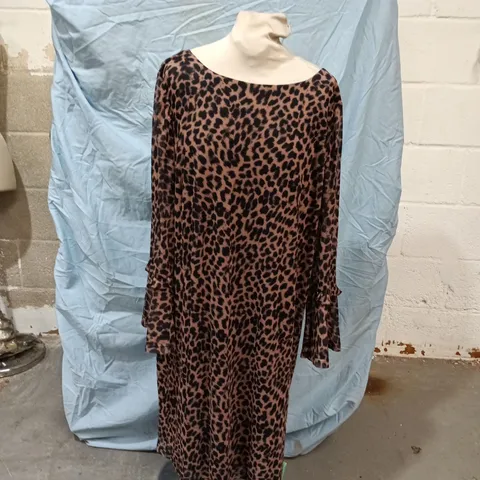 WALLIS W COLLECTION LEOPARD PRINT MAXI DRESS – LONG SLEEVE