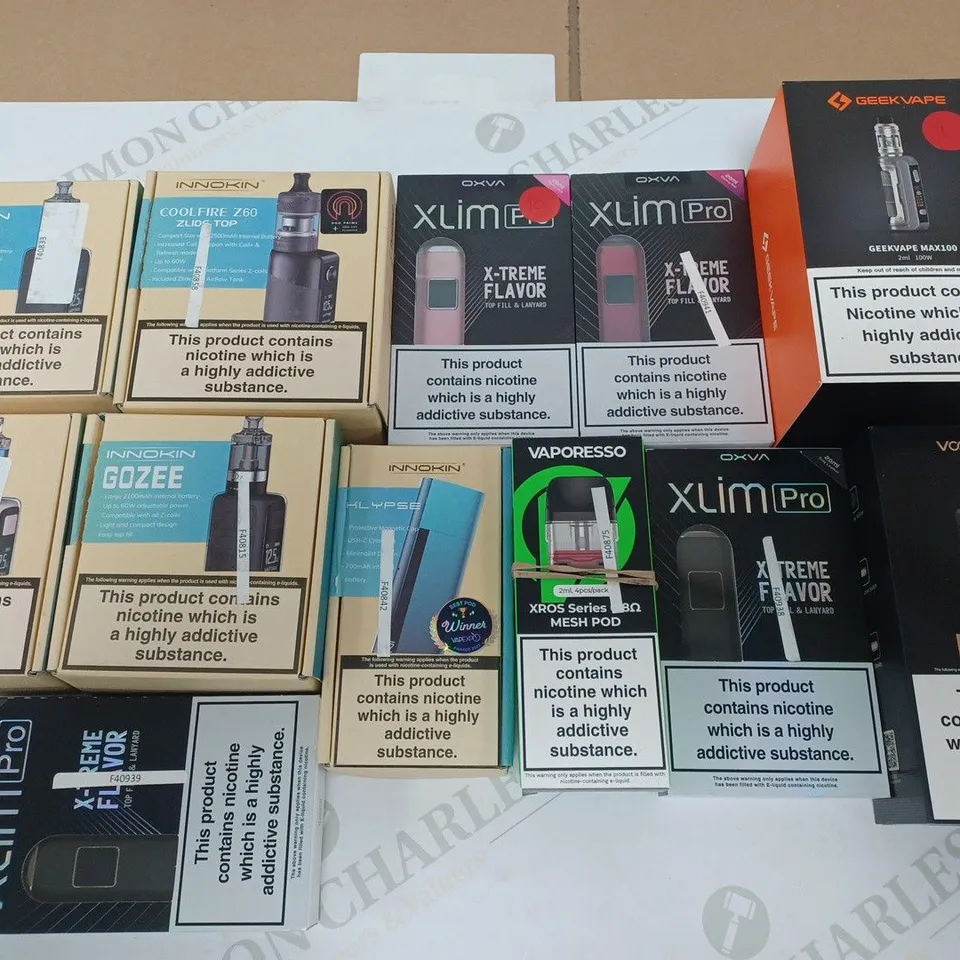LOT OF 13 ASSORTED E-CIGARETTES TO INCLUDE INNOKIN, OXVA AND VOOPOO