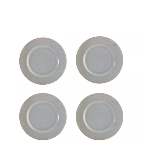 BOXED MASON CASH REACTIVE LINEAR SET OF 4 DINNER PLATES IN BLUE - COLLECTION ONLY