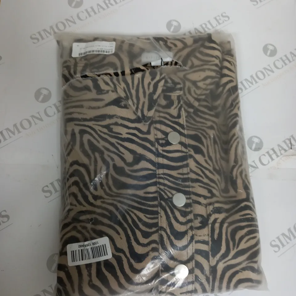 WAREHOUSE ZEBRA PRINT DENIM OVERSIZED SHIRT SIZE 10