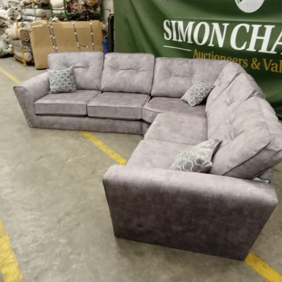 AMAYA FABRIC CORNER GROUP SOFA - GREY RRP £2199