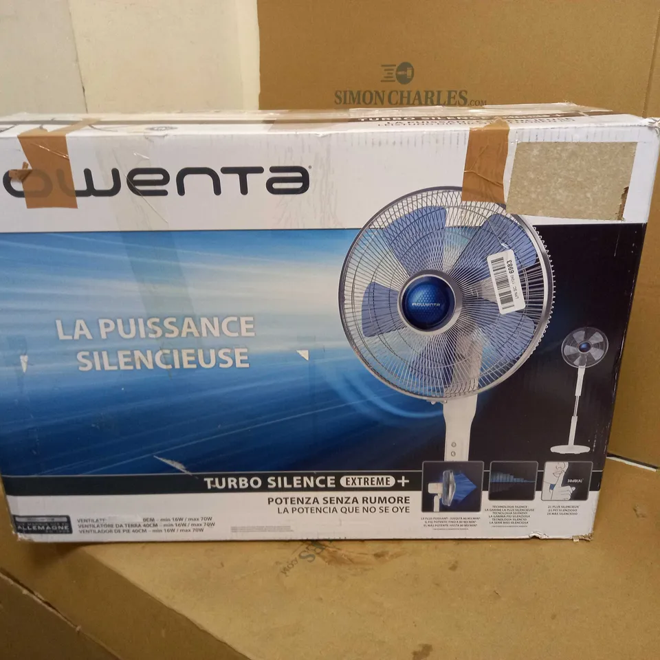 ROWENTA 16 INCH OSCILLATING STAND FAN WITH TILTABLE HEAD