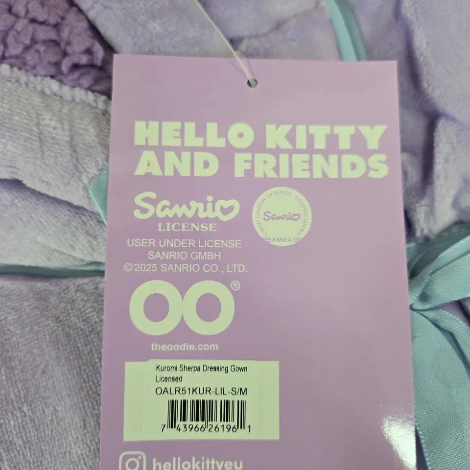 SANRIO KUROMI SHERPA DRESSING GOWN – HELLO KITTY & FRIENDS LICENSED, S/M