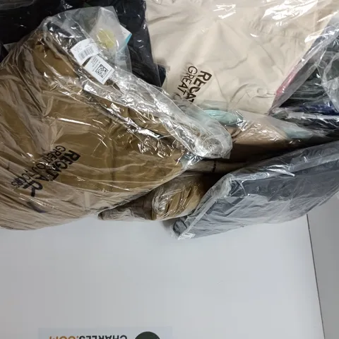 BOX OF APPROXIMATELY 30 BRAND NEW ASSORTED REGATTA CLOTHING ITEMS IN VARIOUS STYLES , COLOURS AND SIZES INCLUDING SALINGER COAT AND ORLA COAT