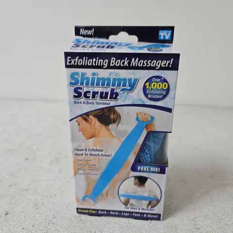 SHIMMY SCRUB BACK & BODY SCRUBBER – EXFOLIATING BACK MASSAGER (BOXED, NEW)