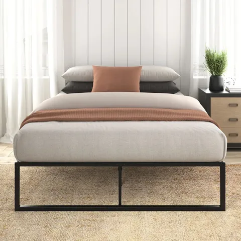 BOXED CORBE MODERN METAL BED FRAME WITH HEAVY DUTY STEEL SLAT SUPPORT - SINGLE (1 BOX)